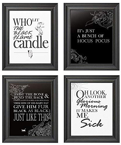 Hocus Pocus Halloween-Kunstdrucke – Set mit vier Fotos, 20,3 x 25,4 cm, Wandkunstdrucke, Badezimmer, Heimdekoration, Halloween-Dekorationen – ungerahmt (Hocus Pocus Halloween Kunstdrucke)