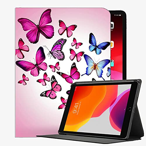 Case for iPad Mini 5 2019 / iPad Mini 4 7.9 inch Case Cover,Butterfly Drawing Flying Colorful Background Pink Pad124 Case Slim Shell Cover For iPad iPad Mini 7.9 inch