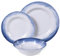 Melamine Dinnerware Sets- 12pcs Melamine Plates and Bowls Set for 4, Suitable for Indoor and Outdoor Use, Blue