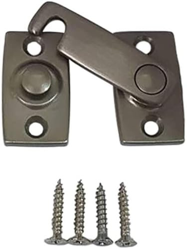 YCSMJYB Sliding Door Bolts Lock Latch， Solid Brass Shutter Bar/Door Latch, 7/8 x 2-3/32, ORB US10B, 2 Pack (Color : Satin Nickel, Size : 2 Pack)