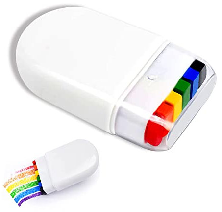 Jagowa Rainbow Fan Brush Face Paint Body Paint Fancy Dress Crayons for Gay Lesbian LGBT Pride Celebration Birthday Party Festive Cosmetics (White)