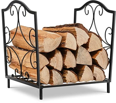GOPLUS Range Bûches Chéminée, Porte Bûches Charge 60 kg, Intérieur Extérieur 44 x 32 x 39,5 cm