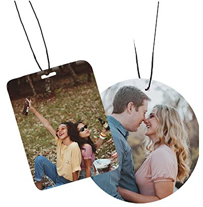 Jacklin F Personalisierter Auto Lufterfrischer mit Bild Personalisiertes Foto Auto Hängeornament Autodüfte Lufterfrischer Anhänger für Auto Rückspiegel Geschenke zum Geburtstag Valentinstag