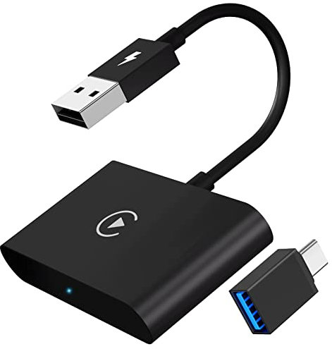Kabelloser CarPlay Adapter für iPhone, kabelloser CarPlay Dongle, konvertiert werksseitig verkabeltes CarPlay zu kabellosem CarPlay, kompatibel für Audi/Porsche/Benz, 5 GHz WiFi-Auto-Connect, iOS 13+