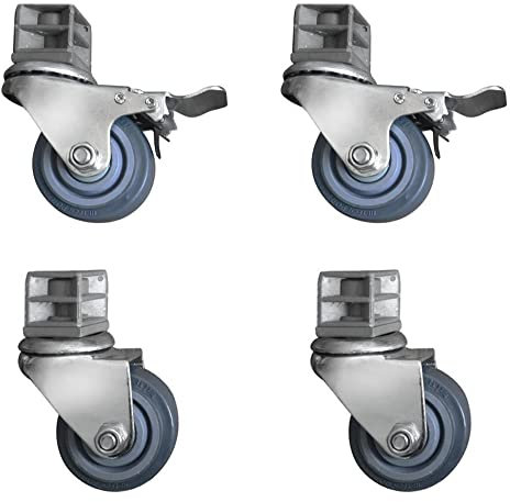 GGM Gastro-Rad-Set - 4 Räder - für Arbeitstische - 200 kg Tragkraft - Stecksystem - RATK4