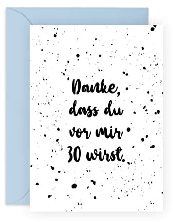 Central 23 Lustige Grußkarte für Mann – Grußkarte zum 30. Geburtstag – Danke, Dass Du Vor Mir 30 Wirst – Humorvolle Karte für Frauen – 30 geburtstag Männer – mit Aufklebern