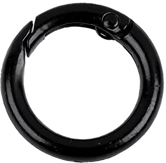 1 Ring Karabiner Innen-Ø Größenwahl Farbwahl Metall Ringkarabiner Schlüssel, Farbe:schwarz, Größe:Rund | 16mm x 3.5mm