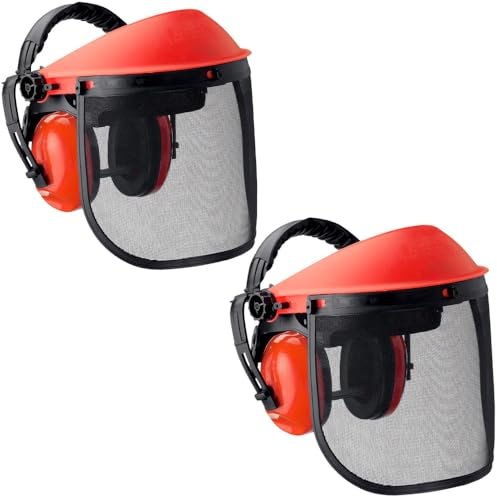 Virsus 2 Cuffie Antirumore con Visiera in Rete d'Acciaio, SNR 22dB, Protegge l'udito e Viso, Imbottitura Morbida, Fascia Regolabile, per donne e uomini, per operai, giardinaggio -5979M