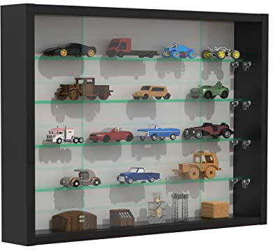 VDD Wandvitrine stehend - Glasböden 4,5 cm tief - Schiebetüren