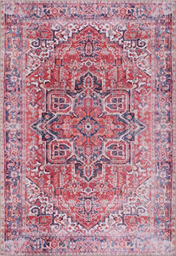 NETLINE HOME - Loomx Maschinenwaschbare Teppiche Für Küche, Schlafzimmer, Flur, Wohnzimmer, Kinderzimmer - Traditionelle Türkische Teppiche - Klassischer Orientalischer Designteppich (60X90 CM)