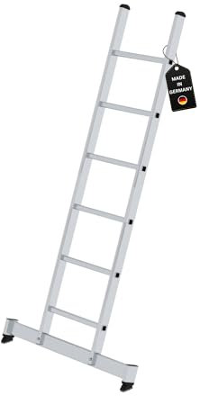 PROREGAL Échelle simple avec traverse Nivello® | 6 échelons | Échelle télescopique, escabeau, escabeau double échelle