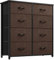 YITAHOME Chest of Drawers,Storage Organizer,Dresser for Bedroom with 8 Drawers,Fabric Drawers with Wood Top and Large Storage Space,Coffee Color