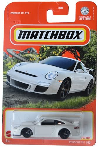 Matchbox Porsche 911 GT3, White Car, 1/70 Scale, 2.75 Inches, Unisex, Children