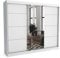 Brent - Kleiderschrank mit Spiegel Tom, 250cm Breit, Schlafzimmerschrank mit 1 Kleiderstange und Einlegeböden für Kleidung, Kleiderschrank Weiß