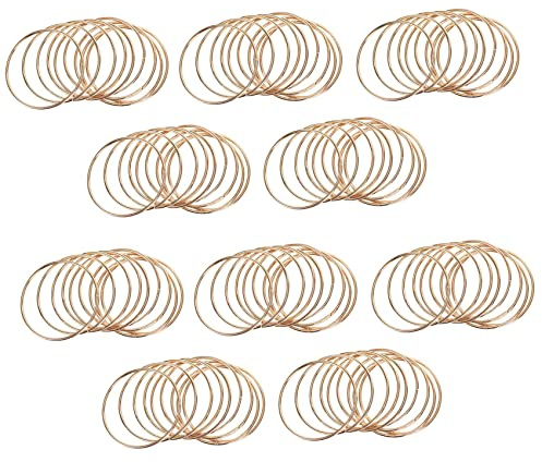 Bcowtte 100 Paket 3 Gold Fänger Metallringe Reifen Makramee Ring für Fänger und Kunsthandwerk