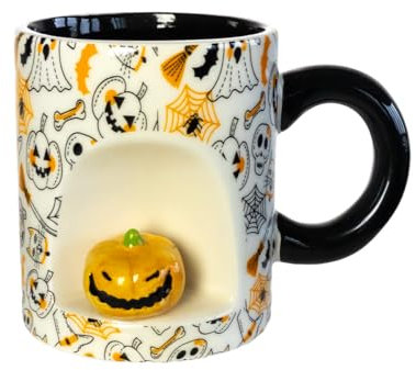 Horror-Shop Halloween Motiv Tasse mit Mini Kürbis als Geschenkidee