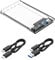WedDecor 2.5 Inch Hard Drive Enclosure, USB 3.1 Type C SATA HDD/SSD Caddy Case External Black Enclosure Box, UASP Support, Tool-Free External Case, Support for Windows, Linux, MacOS, PS4, Xbox, Clear