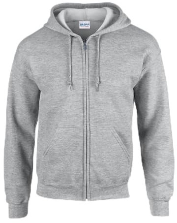 TICTEX Felpa con Cappuccio Unisex | Giacca in Pile Misto Pesante per Uomo e Donna | Giacca in Felpa con Cappuccio e Cerniera | Giacca Estiva Leggera | Sport Grey, 5XL