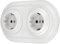 Unterputz Porzellan Retro Steckdose 2-fach, All-in-One, SET Serie PR1 weiß