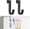 Eophmi Over Door Hook, 2-Pack Black Double-Sided Coat Hooks for Wardrobe, Kitchen, Office, Bedroom, Bathroom