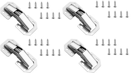 JXPXJMY Kitchen Cupboard Hinges, Bedroom Wardrobe Door Hinges for Bathroom Bedroom Dining Room Full Overlay Mute Hydraulic Soft Close Hinges (4, 10.5CM*4.2CM)