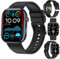 Fohatu Neu 𝒃𝒍𝒖𝒕𝒛𝒖𝒄𝒌𝒆𝒓 Smartwatch 𝗯𝗹𝘂𝘁𝘇𝘂𝗰𝗸𝗲𝗿𝗺𝗲𝘀𝘀𝘂𝗻𝗴 Herren 𝗱𝗶𝗮𝗯𝗲𝘁𝗲𝘀,Smartwatch Bluetooth-Anruf Blutdruckmessung Überwachung Der Herzfrequenz, Black Bamboo