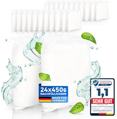 SCHWANFELD® Luftentfeuchter Nachfüllpack Luftentfeuchter ohne Strom [24x 450g] - Luftentfeuchter Granulat Raumentfeuchter - Entfeuchter Nachfüllpack Dehumidifier - Raumentfeuchter Nachfüllpack