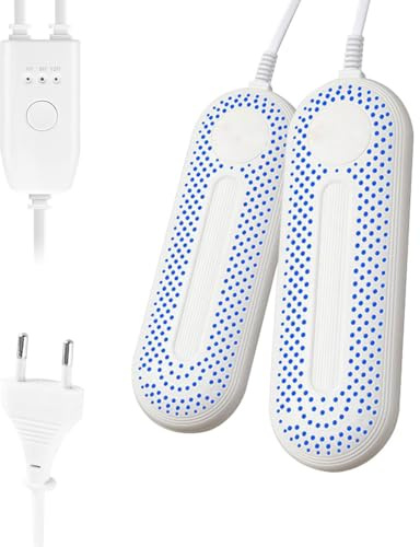Vmxlso Schuhtrockner Elektrisch, Schuhwärmer Elektrisch, 3 Modi Timer, Tragbarer Shoe Dryer, 360° Trocknung, Schuhheizung, Schuhtrockner Antibakteriell für Schuhe, Skischuhe, Socken, EU Stecker