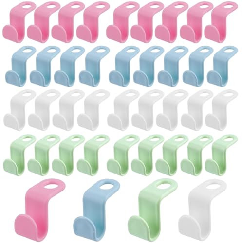 SULIUDAJI 40 PCS Perchas de Ropa en Cascada, Ganchos de Conexión Ganchos para Ropa Ganchos Conectores para Organizador de Guardarropa Soporte para Corbatas