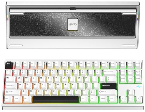 KEEBMONKEY WOBKEY Crush80 Reboot - Teclado mecánico de Aluminio CNC de 5 Segundos de liberación rápida con conectividad de Triple Modo con acústica Superior (Pro Silver)
