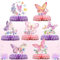 Rosa lila Schmetterling Wabenset -SJK-Partydekoration-7Pcs Schmetterling Geburtstag Dekorationen, Schmetterling Tafelaufsätze Tische, Schmetterling Wabe Tabelle Dekorationen Tafelaufsatz Schmetterling