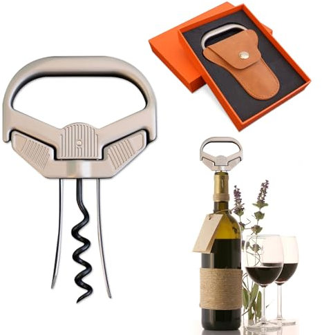 Ouvre-bouteilles Ah-So 3 en 1 avec Deux Broches, Tire-Bouchon pour Bouchons Anciens & Fragiles, Facile à Utiliser pour les Connaisseurs de Vin, Durable et Sans Effort (Wine Opener-Classic1)