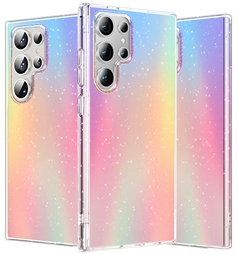 Glitzer Handyhülle für Samsung Galaxy S25 Ultra Hülle Bling Sparkle, Irisierend Glitzer Handyhülle für Frauen und Mädchen, Original Ultra Dünne Leichte Stoßfest Schutzhülle Case Galaxy S25 Ultra 5G