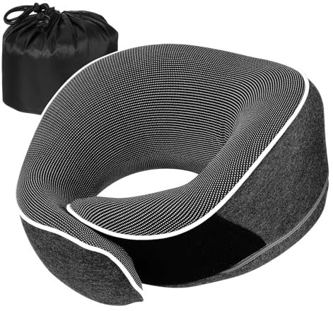 Faankiton Nackenkissen Flugzeug Reisekissen Flugzeug Kissen 100% Memory Schaum, Auto Reisekissen Nackenhörnchen Erwachsene, Tragbares Flugkissen, Nackenkissen Reise, 360 ° Verstellbares Flugzeugkissen