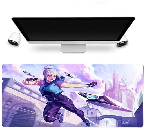 Valorant XXL Gaming Mouse Mat – Jett 900 x 400 mm, Smooth Waterproof Surface, Non-Slip Base, Reinforced Edges, Ideal for Gamers, Creators, Office