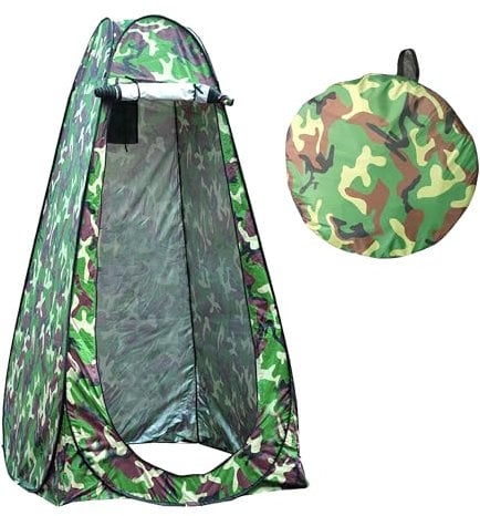 ADVENTURE PEAKS Pop up Tent – Portable Toilet Tent Waterproof Privacy Shelter for Outdoor, Pop Up Changing tent ideal for Camping, Travel, Beach & Hiking (Green Camouflage)