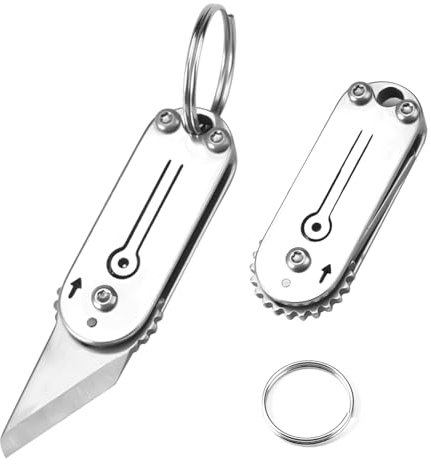 WhizNook 2 Pièces Mini Couteau Porte Clé de Poche Pliant Facile à Utiliser Portabilité Petit Couteau de Poche pour Voyage, Camping, L'Alpinisme, Randonnée, Activités de Plein Air