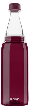 PROFINO Sparkle Trinkflasche Kohlensäure Geeignet 700ml / 0,7 Liter Rot, Hochwertige Tritan-Wasserflasche mit Schraubverschluss, BPA frei, Auslaufsicher, Geschmacksneutral, Spülmaschinenfest