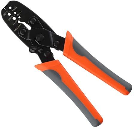 HomeVortex 1424A Open Terminal Crimpzange AWG14-24 Draht Crimper Zange für Automotive Deutsch DT Größe 16 gestanzte Klemmen Nicht Isolierte OEM-Klemmen 5 Crimpstationen