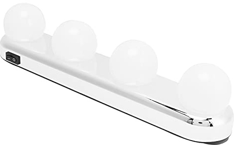 Lampe de Maquillage à 4 LED avec Ventouse, Ampoules à Lumière Naturelle pour Miroir de Salle de Bain