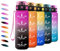 Borraccia 500ml, Borraccia con Filtro senza Perdite, Bottiglia Acqua Sportiva con Indicatore del Tempo, Facile Pulizia, Bottiglia Motivazionale per Scuole, Campeggio, Viaggio, Corsa, Ufficio, Gym