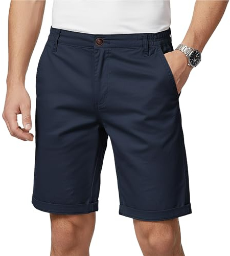 viiotu Mens Shorts Casual Cotton Summer Shorts with Pockets Elastic Waist Shorts for Work Travel Daily Wear
