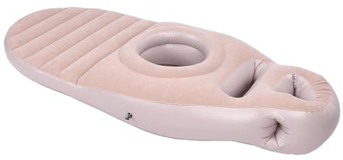 Picysa Aufblasbares Ganzkörperkissen mit Bauchloch, PVC-Luftmatratze Zur Schlafunterstützung, Leicht, Verstellbar, Bequem, Pool-Float, Yoga-Massage (Grau)