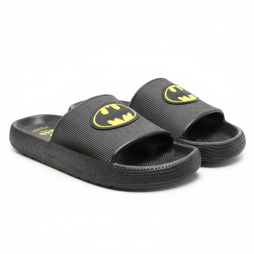Batman-Flip-Flops für Kinder, 100% EVA, schwarz, mit geprägtem Batman-Logo, rutschfeste und bequeme Sohle, ideal für Strand, Pool und Sommer, Schwarz, 40 EU
