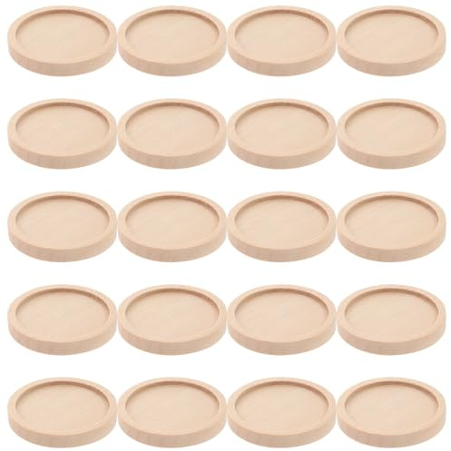 Plateau Rond Vierge pour Pendentif en Bois 30mm Lot de 50