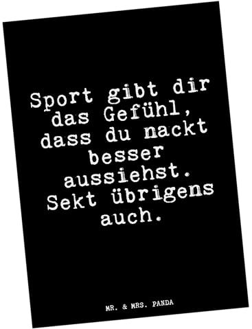 Mr. & Mrs. Panda Ansichtskarte Sport gibt dir das... - Geschenk, Grußkarte, Spiegel, Kunstkarten, hübsch, Ansichtskarten, Sprüche, Joggen, Postkarten, Postkarte, Fotokarte, chillen, Sekt