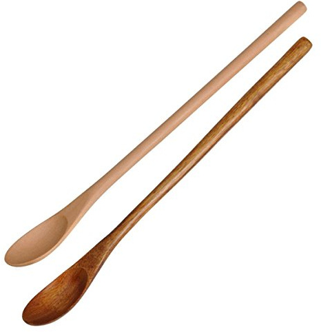2 Pcs Vintage Long Handcrafted Wooden Coffee Spoon Coffee Stirrers Espresso Spoon