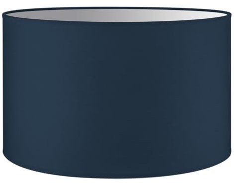 Home Sweet Home Moderno Pantalla Bling | cilindro | 35/35/21cm | Azul Oscuro | Pantalla de lámpara de tela de algodón | para casquillo de lámpara E27 | probado RoHS | para lámpara de pie