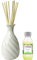 Royal Handicrafts Handcrafted Premium Ceramic Pot Reed Diffuser - Ethnic Spiral Design White Gloss Finish - Free Aroma Oil 60 ml & 8 Reed Sticks (8 inches)