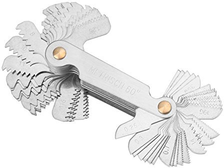 58 cuchillas Set tornillo de rosca calibre de corte de tono Whitworth y métricas (sistema Whitworth de calibre